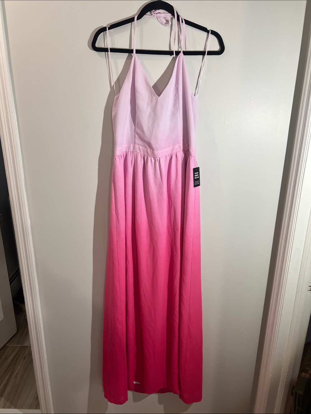 Express Pink Ombre Halter Maxi Dress